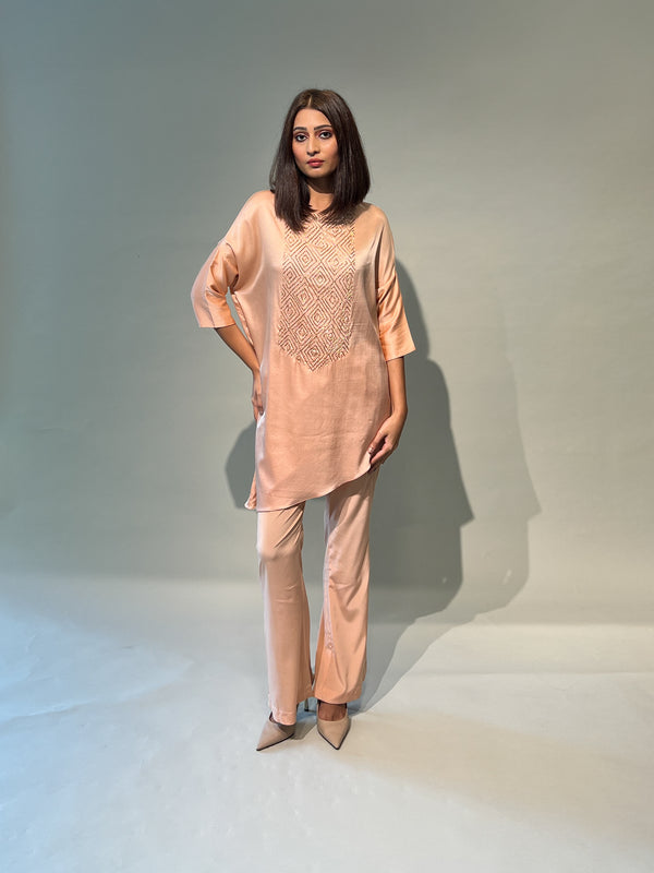 Peach Kaftan with Bootcut Pants