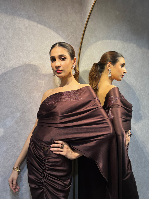 Cocoa Mint Cocktail Saree